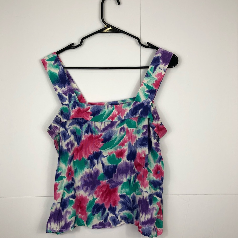 Vintage London Fog Floral Print Camisole Sz 10